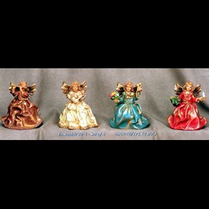 Color Resin Standing Angels, 4.5" (11.4 cm) / Set of 4