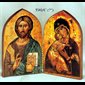 Icon Christ Pantocrator & Madonna W/ Child, 7" (18 cm)
