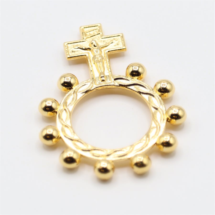 Boy-Scout Decade Rosary In Gilt Metal.