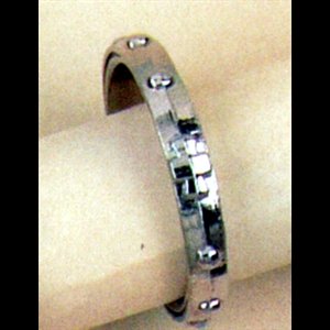 Boy-Scout Decade Rosary Ring In Oxidized Metal. (Large)