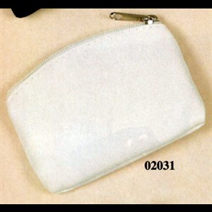 White Rosary Case With Zipper, 2.25" x 3.25"  (5.7 x 8.3 cm)