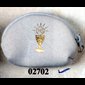 Étui à chapelet 1ère Commu. blanc en Nylon Avec Calice Doré