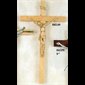 Wooden Crucifix, Gold Colored Plastic Corpus, 10" (25.5 cm)