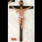 Mahogany Crucifix, Unbreakable Corpus In Resin, 17" (43 cm)
