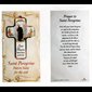 Croix Saint Pérégrin en bois sur carte avec texte, 5'' Ht