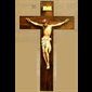 Crucifix 46" (1.17 m) Walnut Wood / Color Resin Corpus