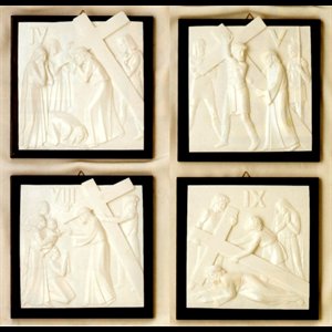 White Marble Way of the Cross, 6.5" x 8.25", 15 Stations
