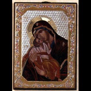 Icon Virgin of Vladimir, 4" x 5.5" (10 x 14 cm)