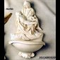 White Marble Pieta Holy Water Fonts, 9" (23 cm)