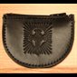 Étui à chapelet en cuir cousu Petite croix