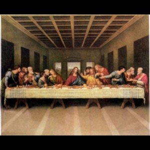 Wooden Vitrified Plaque With "Last Supper" Picture, 8"x10"