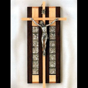 Chemin de croix en bois 3.75" x 7.25" (9.5 x 18.5 cm)