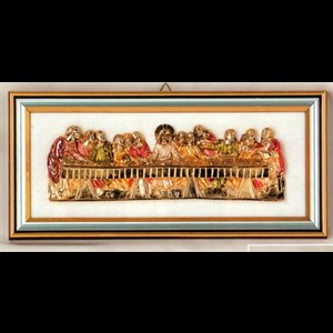Gold Plated Last Supper, 5.25" x 11.75" (16 x 30 cm)