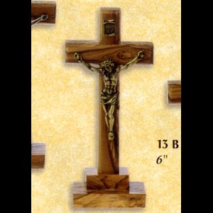 Altar Crucifix Olive Wood, 5.25" (13 cm)