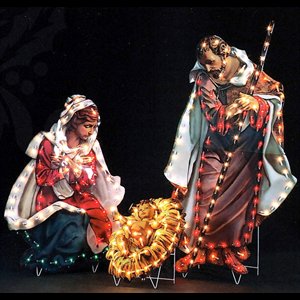 Holy Family yard art 66" W. x 48" H. PVC/Metal