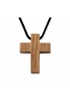 Natural Walnut Wood Cross and Rope, 1" (2.5 cm)