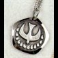 Pendentif médaille St-Esprit Fini Rhodium, 18" (46 cm)