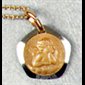 Médaille Ange Gardien En Métal Doré Avec Chaîne 18" (46 cm)