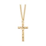 Gold-Plated Pewter Crucifix W/ Gold-Plated Chain, 24" (61cm)