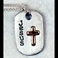 Silver Chain With Silver Cross Engraved "Jesus", 20" (51 cm)