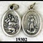 St. Christopher And St. Raphael Oxidized Medal.