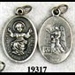 Oxidized Child Jesus And Guardian Angel Medal.