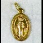 Aluminium Miraculous Medal, Gold Color, 18mm.
