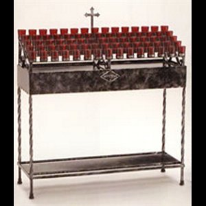 Wrought Iron Votive Light Stand, 38" Ht. x 42" W. x 13.5" D.