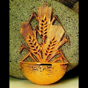 Bénitier murale argenté 9" x 5.5" (22 x 14 cm)