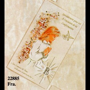 Carte Confirmation fille 4.25" x 7.25" (11 x 18.4 cm) / un