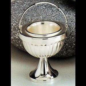 Nickelplated Holy Water Pot, 4.75" (12 cm) Diam