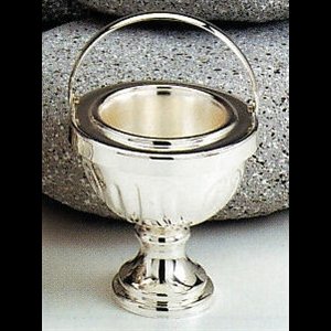 Bénitier de bénédiction nickelé 4.75" (12 cm) Diam.