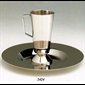 Nickelplated Ewer and Bassin, 10 5/8" (27 cm) Diam.