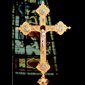 Processional Cross,  16.5" x 25.5" (42 x 65 cm) - Cross dimension whithout pole: 16 1/2" x 25 1/2" (42 x 65 cm) / Supplied with a pole  N.B.: when the article is not in stock and is "available on order", allow a lead time of about 4 weeks.