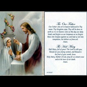 Laminated Image, Girl's First Communion 2"x3.5" (5x8.5cm)/ea