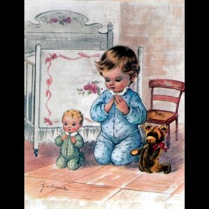 Pictures With "Boy Praying" Image, 8" x 10" (20 x 25 cm)