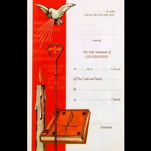 Holy Sacrament of Confirmation's Certificate, 7" x 10.25"