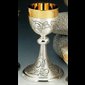 Chalice, 7 7/8" (20 cm)  Ht. - Height: 7 7/8" (20 cm) / Hand-Hammered finish / Also available Goldplated (Not showed) with a supplement, please send us an email before you order.  N.B.: when the article is not in stock and is "available on order", allow a lead time of about 4 weeks.
