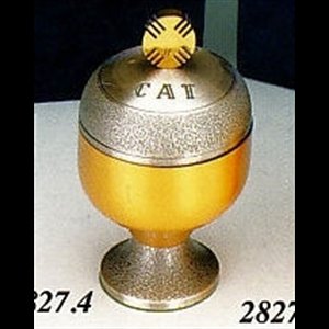 Silverplated and Goldplated Oil Stock "CAT'' 4 3/8" (11cm) H