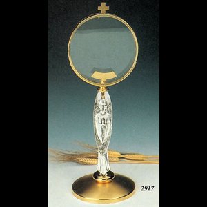 Monstrance, 16.25" (41.5 cm) Ht., Host box 5 7/8" (15 cm) Di