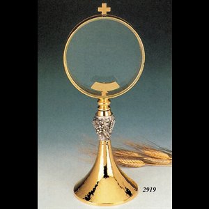Monstrance, 14.75" (37.5 cm) Ht., Host box 5 7/8" (15 cm) Di