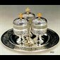 Silverplated Oil Stock (3) and Plate / set