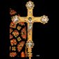 Processional Cross, 17 3/4" (45 cm) (Cross Height) - Cross height whithout pole: 17 3/4" (45 cm) / Supplied with a pole  N.B.: when the article is not in stock and is "available on order", allow a lead time of about 4 weeks.