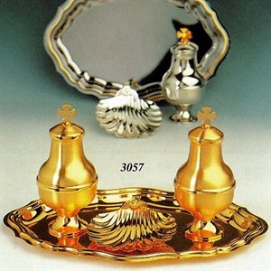 Goldplated Baptismal Set, 7 7/8" x 11 5/8" (20 x 29.5 cm)