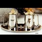 Burettes et plateau en acier inoxydable 5 1/8" x 9"