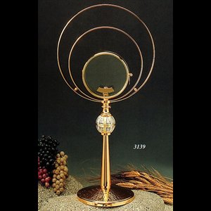 Monstrance, 18 1/5" (46 cm) Ht., Vitre 4 1/3" (11 cm) Diam.