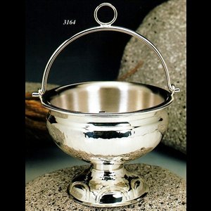 Silverplated Holy Water Pot, 5.5" (14 cm) Dia.