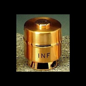 Goldplated Oil Stock "INF", 2.5" (6.5 cm) Ht.