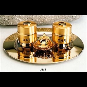 Goldplated Baptismal Set,  9.25" (23,5 cm) Diam.