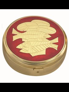 Pyx, 3 3/8" x 1.25" (8.5 x 3.2 cm), Cap.: 45-60 host